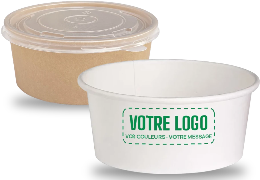 Bols kraft brun et blanc personnalisables Distribowl