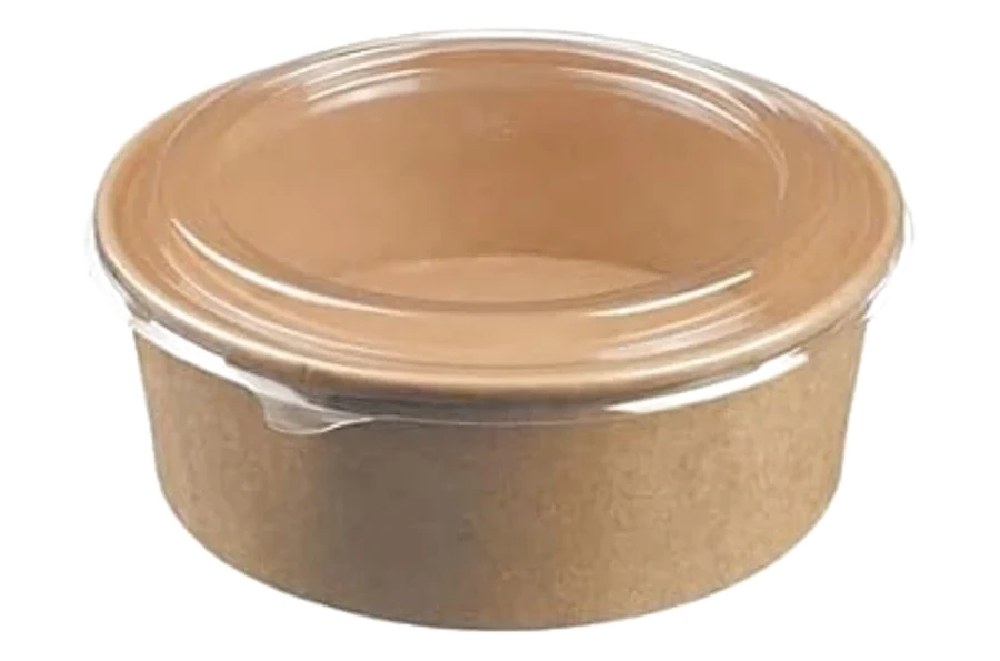 Bol kraft 1000 ml avec couvercle transparent