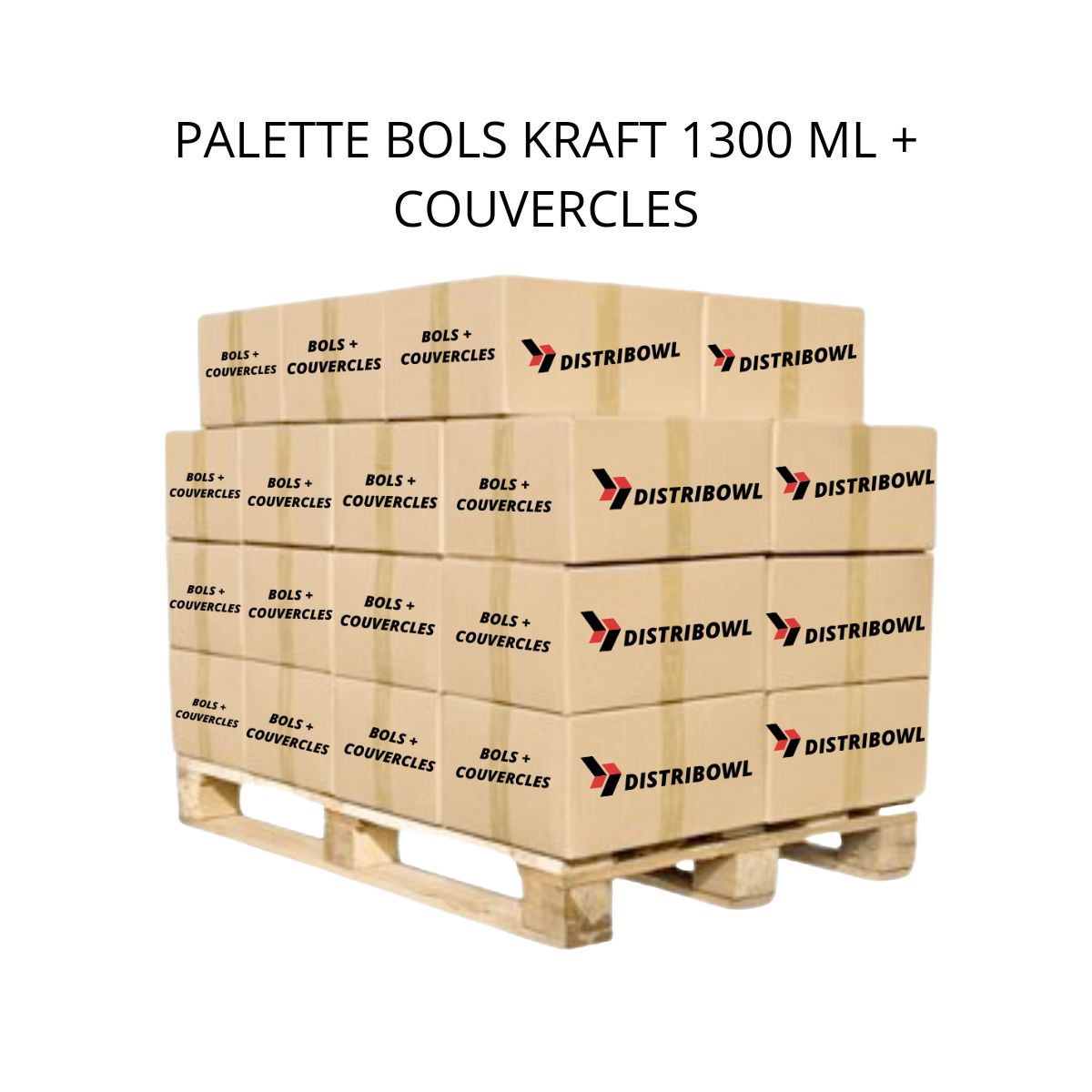 Bol kraft 1300 ml palette 6000 pièces emballage alimentaire restauration professionnelle